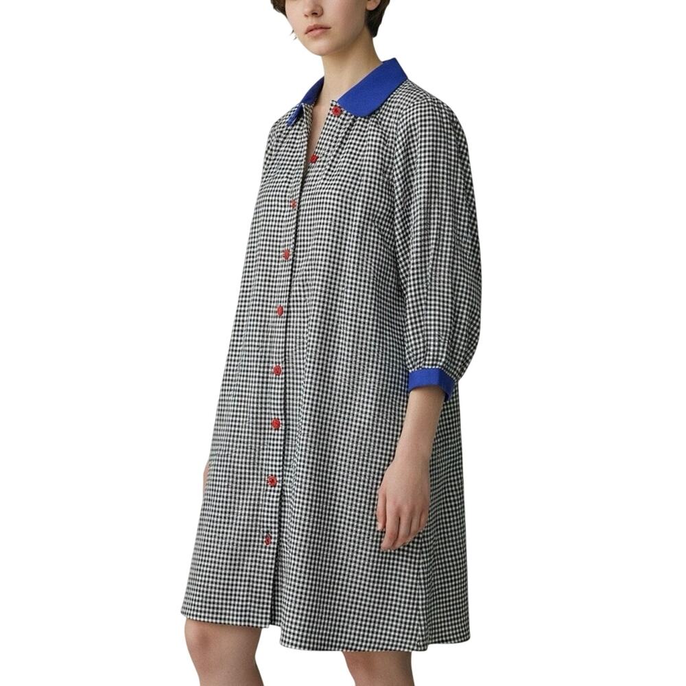 Buru Oxford Cloth Midi Dress - S